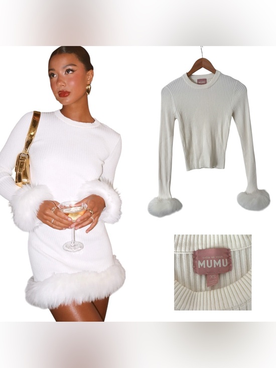 Show Me Your MuMu Sweaters - Show Me Your MuMu Fran Faux Fur Ribbed Top